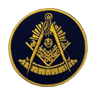 Masonic Past Master Embroidered Patch - Black With Square (3 ) - PM3-BLK • $3.50