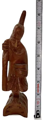 Vintage Chinese Statue Wood Hand Carved Shou Lao Man God  Long Life 8 1/4  Thai • $11.90