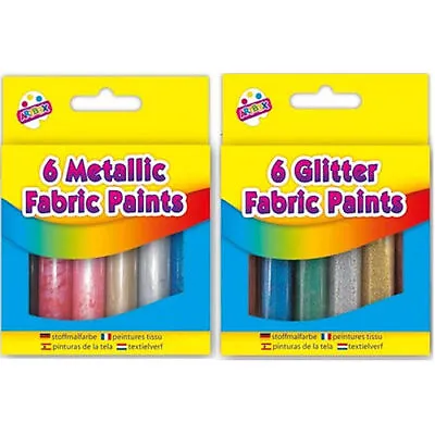 Fabric Paints Glitter/Metallic - Painting Glitter Metallic Children Art Crafts • £3.19