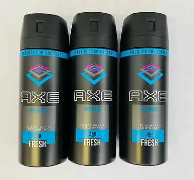£8.99 • Buy 3 X AXE (LYNX) Marine 150ml Deodorant Spray Free P&P