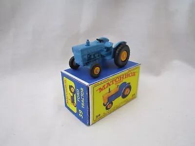 VINTAGE MATCHBOX 1:75 SERIES LESNEY No. 39c FORD TRACTOR + FREE CRAFTED BOX. • £13.99