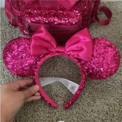 Orchid Hot Pink Magenta Disney Parks Minnie Mouse Ears Headband Sequin 2023 • $14.50