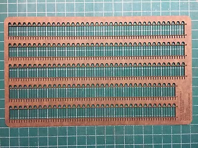 O Scale Laser Cut PRR Intertrack Fence 7/8  Tall X 44  Long (5 Pc)  (FENCE 3) • $11.99