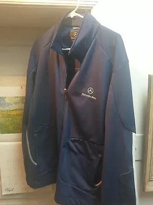 MERCEDES BENZ POLYESTER NAVY BLUE FULL ZIP UP JACKET SIZE 2XL-2TG Ex. Condition • $37.45