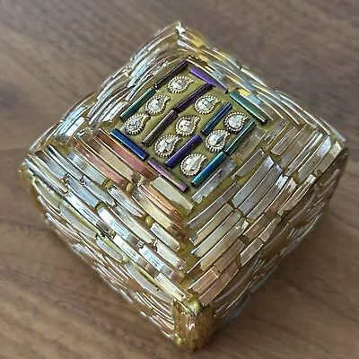 Glass Mosaic Jeweled Rhinestone Trinket Box Jewelry Keepsake ~The Bombay Company • $12