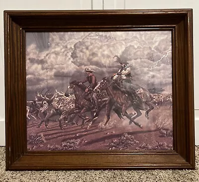 Vintage Joe Grandee  The Cattle Drive  Western Art 20 X 17  Cowboy • $53