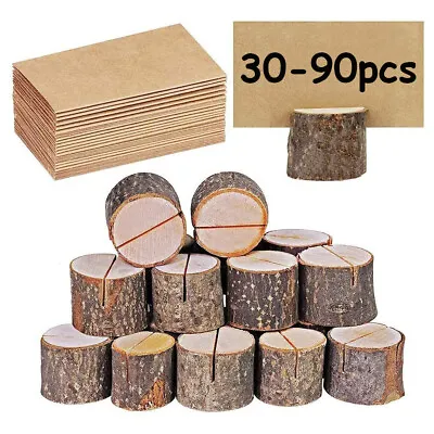 £7.79 • Buy 90pcs Wooden Table Card Holder Stand Number Place Name Menu Wedding Party Decor