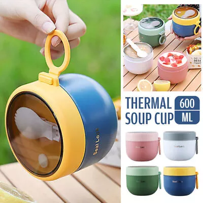 $11 • Buy Kids Bento Lunch Box Insulated Stainless Steel Thermos Food Soup Jar Container