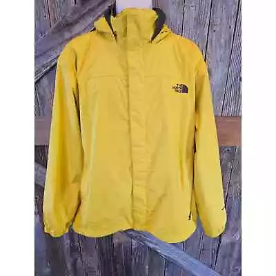 The North Face Hyvent Yellow Windbreaker Rain Jacket Packable EUC L - • $40.04