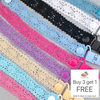$4.99 • Buy Vintage Style Crochet Dummy Clip - Pacifier Chain - Soother Holder - Dummie Band