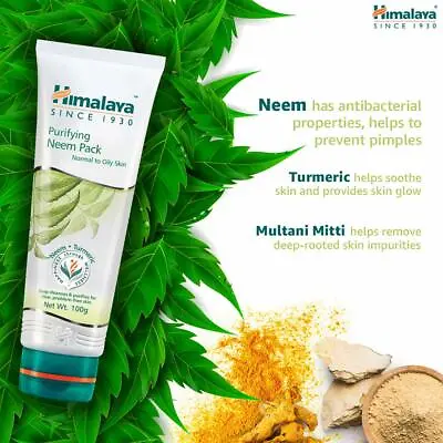 Himalaya Herbals Purifying Neem Face Pack Natural Tumeric Multani Mitti -50-100G • $10.11