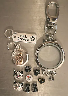 Forever In My Heart Origami Charm Magnetic Locket Keychain I Love Cats Set Of 11 • $95