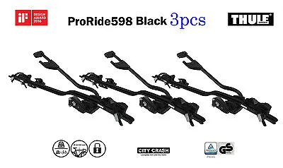  3pack THULE ProRide598002 Black Roof Top Upright Bike Carrier-City Crash Tested • $9999.99