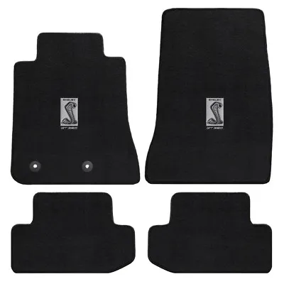 New! 2015-2021 Mustang BLACK Floor Mat Set Shelby Snake Gt350 Logo Side Marker • $180.99