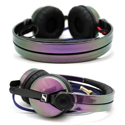 $245.20 • Buy Custom Cans Purple Green Flip Sennheiser HD25 DJ Headphones With 2yr Warranty