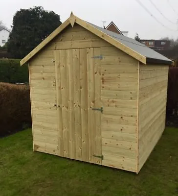 Tanalised Apex Garden Shed Pinelap Pressure Treated Hut T&G Wooden Storage Shed • £682