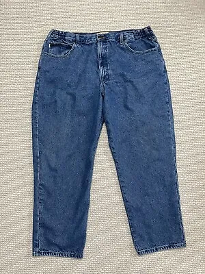 L.L. BEAN Flannel Lined Jeans Mens SIZE 42 X 30 Blue Straight Leg Comfort Waist • $18.84