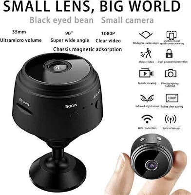 Wireless HD 1080p Mini Spy Camera W/ Magnetic Bracket WiFi Micro Voice Recorder • $7.99