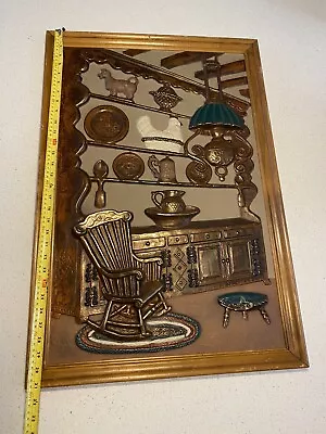 Rare Philip Taub.  The Hutch  3-Dimensional Art Picture Framed  29 X 18   1959   • $124