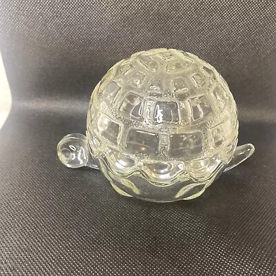 Vintage Anchor Hocking Clear Glass Turtle Trinket Box Bowl 4.5” Shell Lid USA • $14