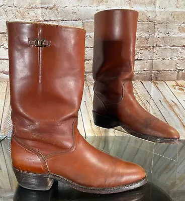 Vintage FRYE Mens 10 D Western Brown Leather Cowboy Boots 2171 Made In USA • $89.50