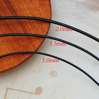 $5.15 • Buy Black Woven Necklace Rope Leather Cord Stainless Steel Men Women Lobster Clasp
