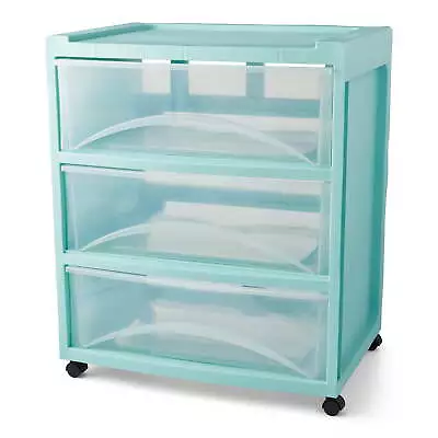 3 Drawer Wide Mint Storage Cart File Cabinet For A4 And Larger Files • $25.94