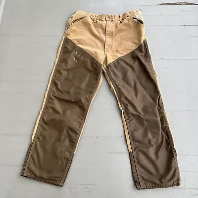 Vtg Distressed Carhartt Brush Pants Double Knee Union Made Actual Size 34x30 USA • $39.99