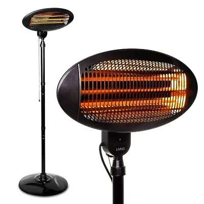 2KW Electric Patio Heater Free Standing Halogen Quartz Warmer Outdoor Waterproof • £39.90