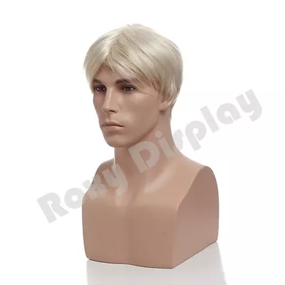 $45 • Buy Male Fiberglass Mannequin Head Bust Wig Hat Jewelry Display #MZ-H2