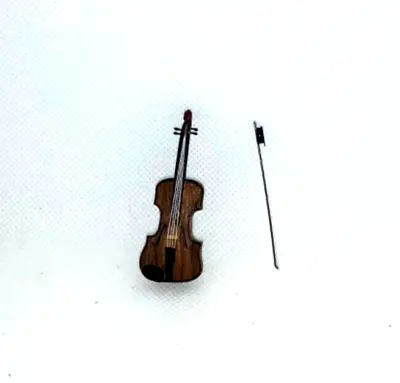 1:12 Miniature Wooden Violin Musical Instrument Dollhouse Decor • $14.50