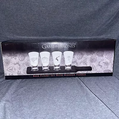 Game Of Thrones Beer Flight Glass Set - House Sigil Sampler Pilsner Glasses And • £24.10