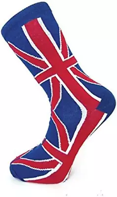 Men's Union Jack Design Cotton Rich Ankle Socks Size Red Tartan 6/11 UK • £7.56