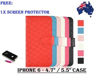 SHEEPSKIN LEATHER WALLET CASE CREDIT CARD SLOT APPLE IPHONE 6 4.7  And PLUS 5.5  • $4.46