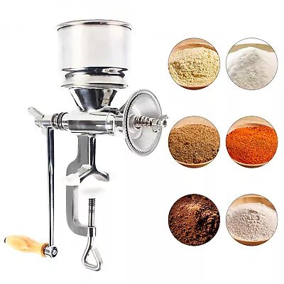 Silver Corn Coffee Wheat Manual Hand Grain Grinder Mill For Kitchenaid Mixer • $62