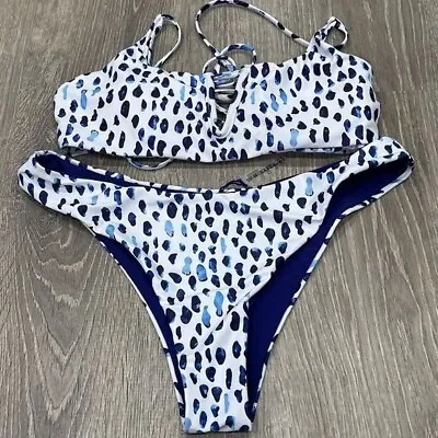 $14 • Buy Zaful Swimsuit Blue Bikini 2 Piece Medium 6 C14