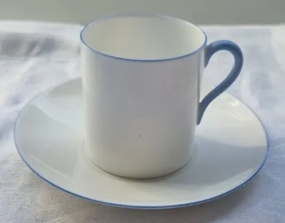 £9.99 • Buy Shelley Mocha Shape Cup And Saucer White With Blue Highlights