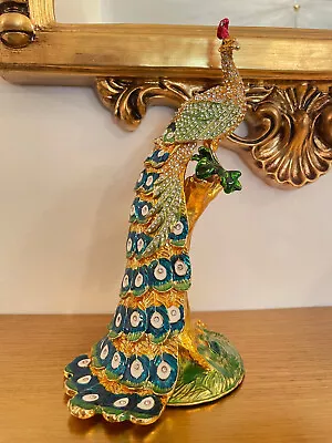 2002 Peacock Figurine Vintage Style  Faberge Egg 21st Birthday 21 Anniversary • $745