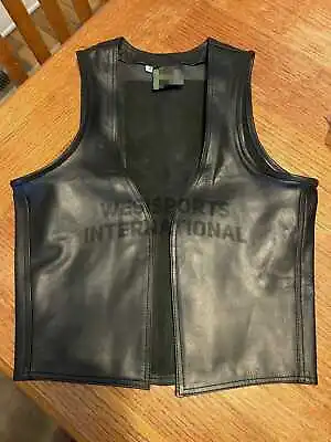 New Black Real Leather Bar Vest Naked Front Open Kick Fetish Jacket Fitted Male • $99