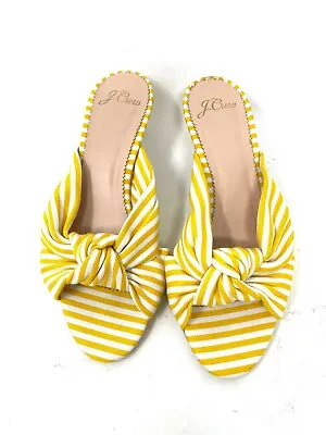 NEW J. Crew Knotted Kitten Heel Sandals- Yellow And White • $29.99