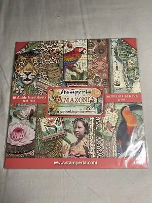 Stamperia - Amazonia 8  X 8  Scrapbooking Paper Pad 190GSM Paper Crafts. • £6.99