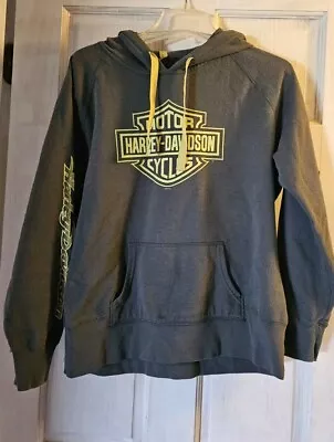 Harley Davidson Motorcycle Hoodie Mens L Mad River Sandusky Ohio OH Yellow • $34.99