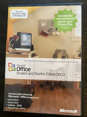 Microsoft Office Student And Teacher Edition 2003 Word Excel W/ Key & Manual • $24.90