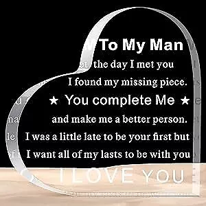 To My Man Gift For Him Anniversary Birthday Gifts For Boyfriend I Love You  • $12.13