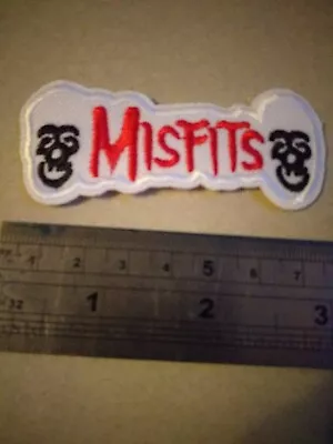 (-0-) THE MISFITS  ROCK  LOGO EMBROIDERED IRON ON SEW PATCH UK SELLER 80 X 35mm • £2.95