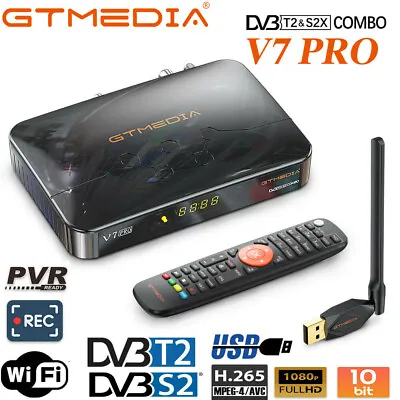 V7 PRO FTA FHD PVR DVB-S2/S2X/T2 Satellite TV Receiver Combo Tuner With USB WIFI • $41.99