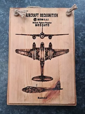 Lovely Wooden Plaque RAF Mosquito Fighter Bomber • £10