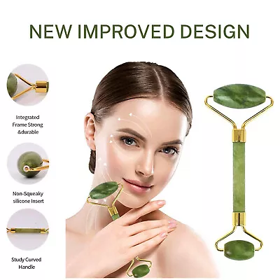 £2.99 • Buy Jade Face Massage Roller Beauty Tool Facial Neck Eye Body Anti Ageing Therapy