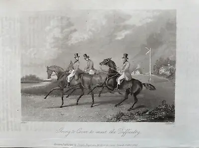 1842 Antique Print; Going To Cover To Meet The Difficulty. Fox Hunting: H. Alken • £7.99