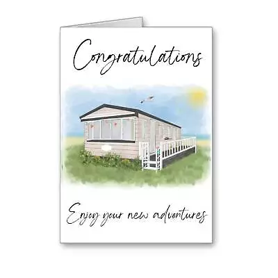 £1.98 • Buy Static Caravan Congratulations Card Enjoy Adventures All Cards 3 For 2 New Home